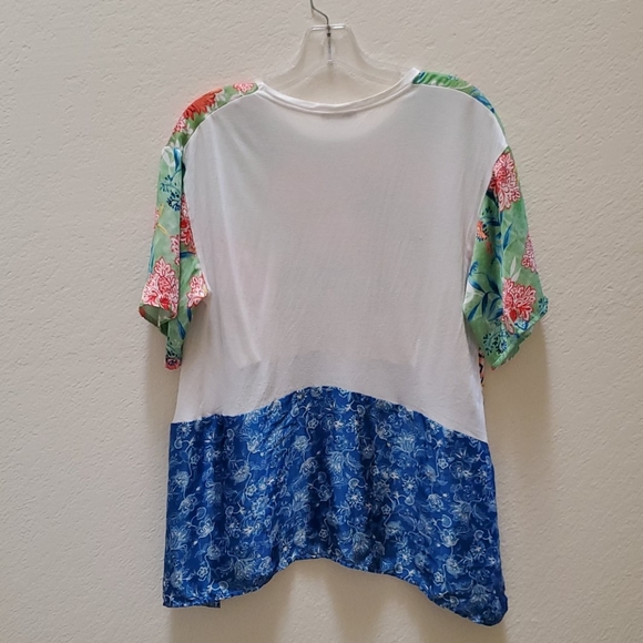 Zara Basic Boho Flowy High Low Top - Picture 3 of 3